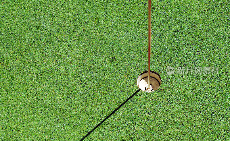 高尔夫球绿和旗洞- XLarge